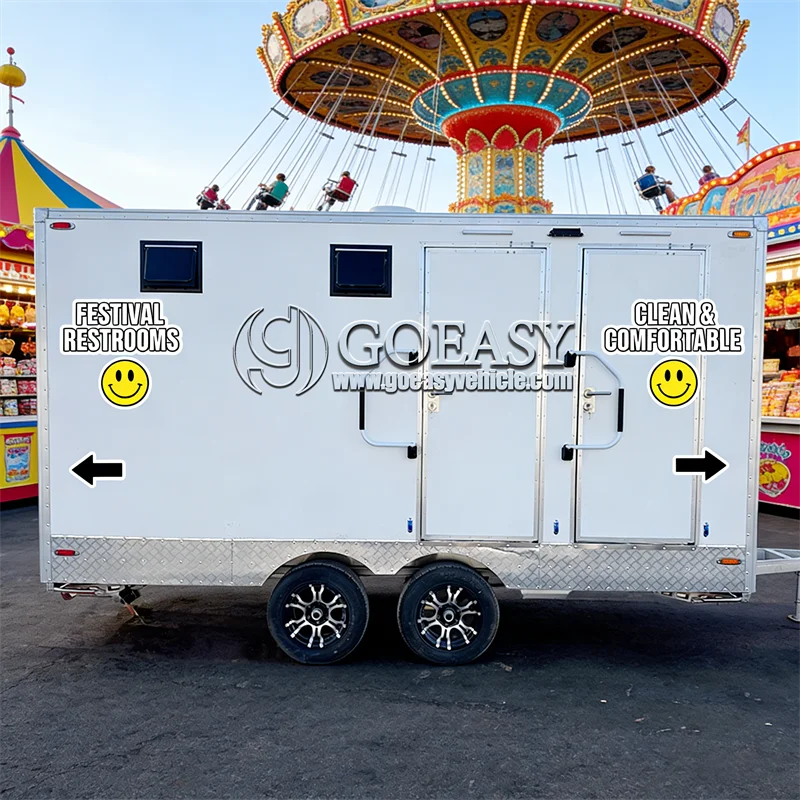 Customizable Portable Bathroom Trailer with Sophisticated Outdoor Shower Facilities