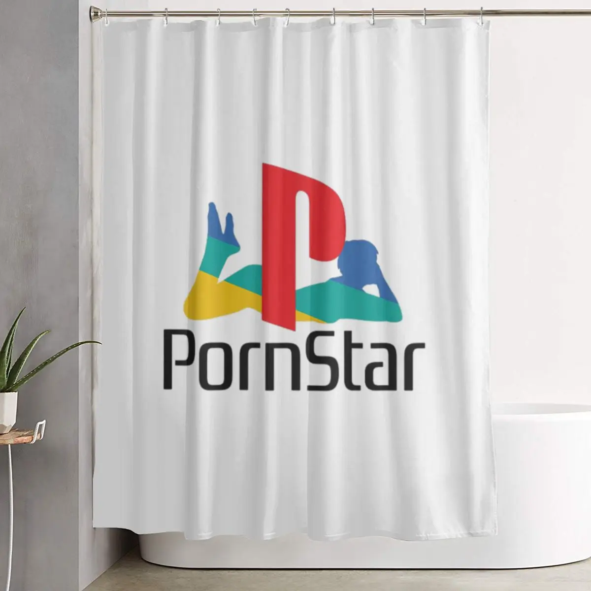 

Белая шторка для душа Ps Pron Star из полиэстера, водонепроницаемая, с крючками