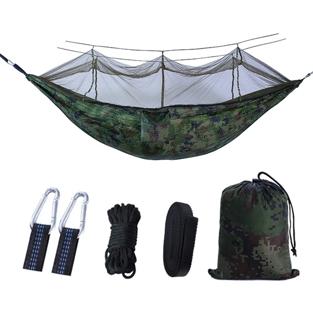 

Ultralight Outdoor Camping Hammock Portable 1-2 Person Go Swing 260x140cm Hanging Bed With Mosquito Net Tourist Sleeping hammock