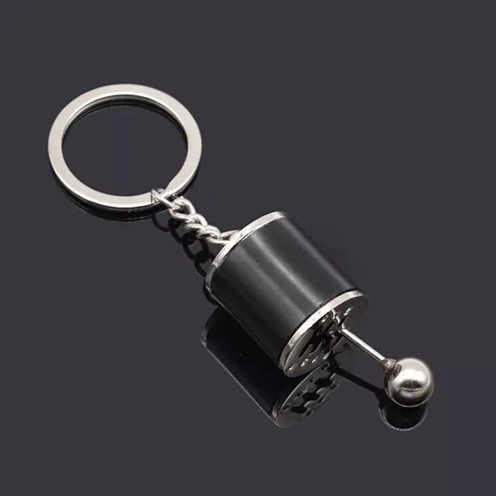 New 1pcs High-looking Creative Car 6 Speed Gear Head Keychain Manual Transmission Lever Metal Key Metal Pendant