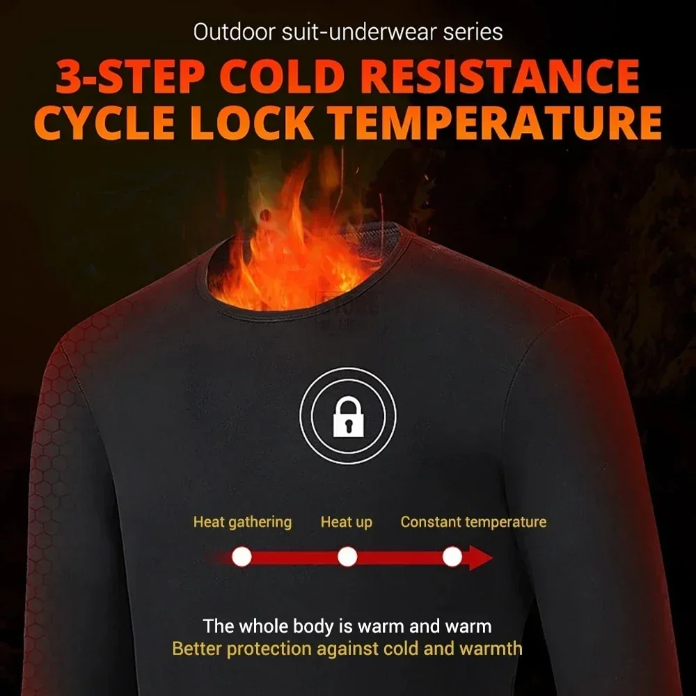 Heated Underwear Winter Thermal Underwear Women Men 28 Areas Heating Jacket Winter Sports Accessories Electric Heated Equipment