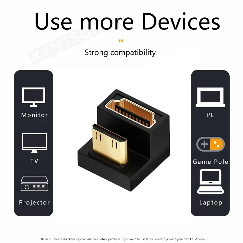 Mini HDMI-compatible Male to HDMI-compatible 2.1 Female Extension Adapter 360 Degree Angled U-shaped Converter 4K 8K 60Hz