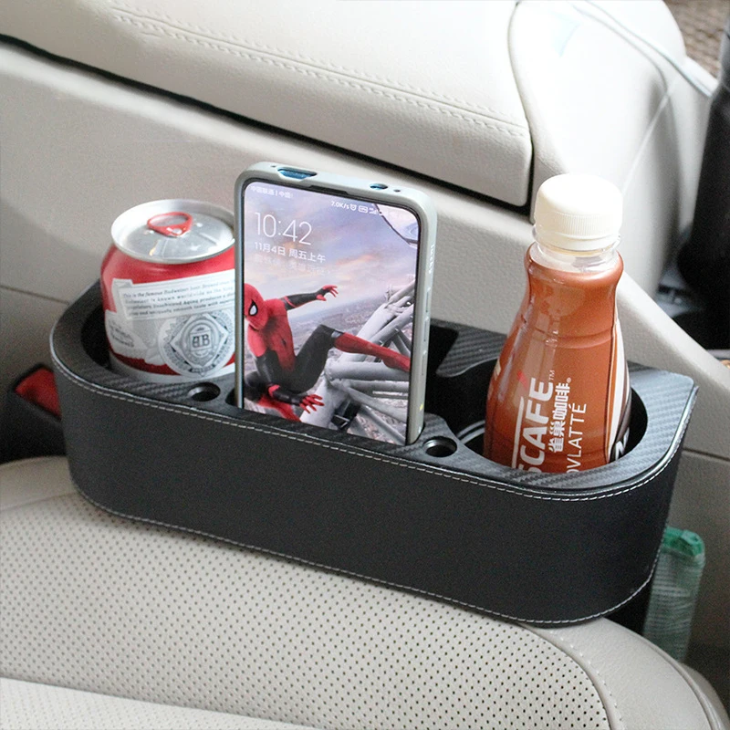 

Car Cup Holder Multifunctional Seat Gap Storage Box Auto Water Double Both Cup Drink Bottle Can Phone Keys Pen Car Storage Box