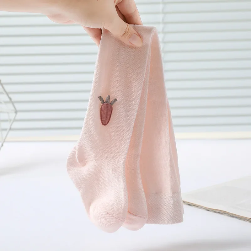 

Summer Girls Pantyhose Soft Cotton Breathable cotton Mesh Carrot Decoration Skinny Stockings Princess Children Skinny Softs