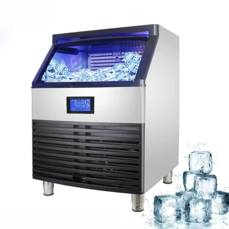 FOODLINE Commercial Ice Maker Machine Stainless Steel Body Fast Ice Production Custom Logo Catering Refrigeration Equipment