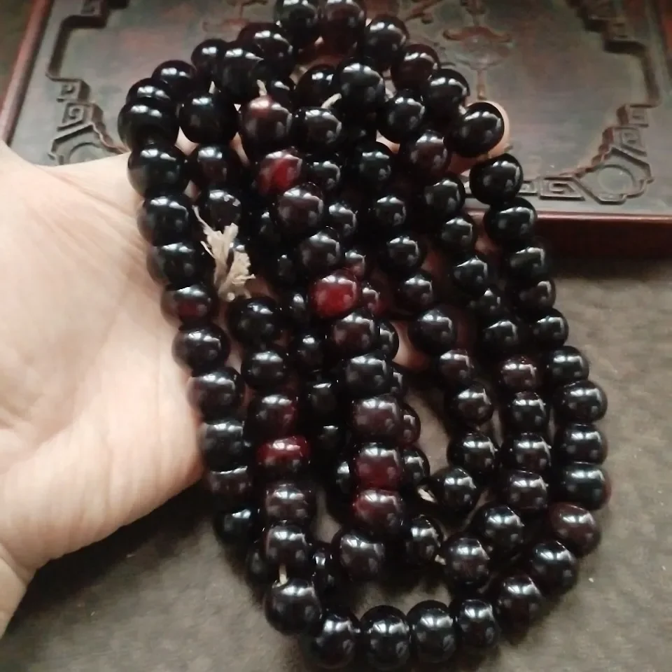 Deep Red Smooth Barrel Rice Beads Multi-strand Woven Bracelet Vintage Boho Handmade Craft DIY Accessories