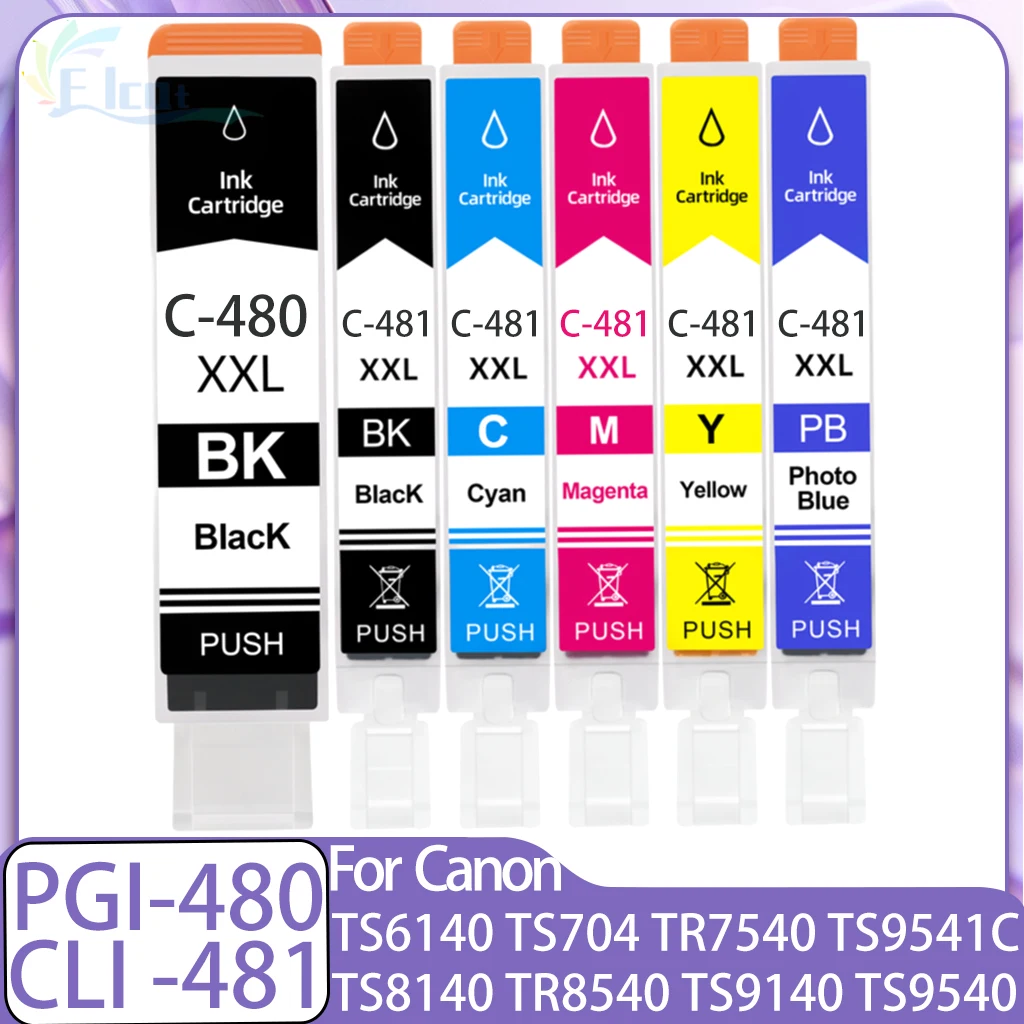 

PGI-480 CLI-481 PGI480 CLI481 картридж 480XXL, совместимый для принтера Canon PIXMA TS6140 TS704 TR7540 TS8140 TR8540 TS9140