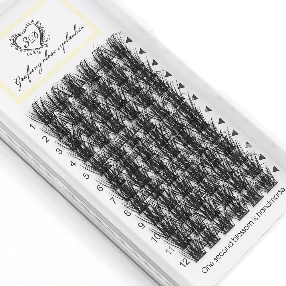 Pestañas individuales suaves de imitación de visón, grupos de pestañas naturales largas, volumen fino y esponjoso, extensión de pestañas DIY en casa