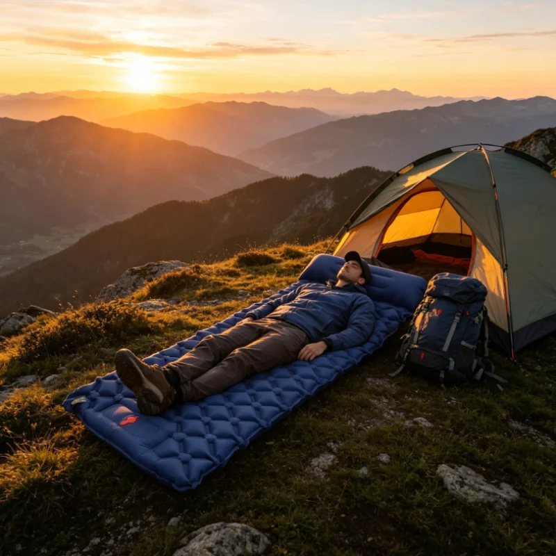 

Built-in Pump Ultralight Inflatable Camping Mattress, with Pillows Air Sleeping Pad for Hiking Outdoor