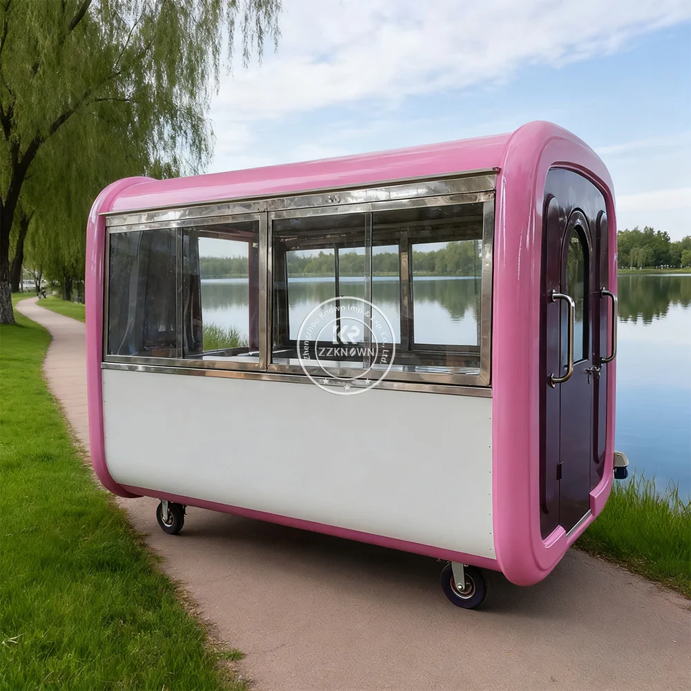 

Customized High-Quality round Truck Trailer Outdoor Food Truck Hot Dog Milk Tea Snack Cart Mobile Catering Kitchen