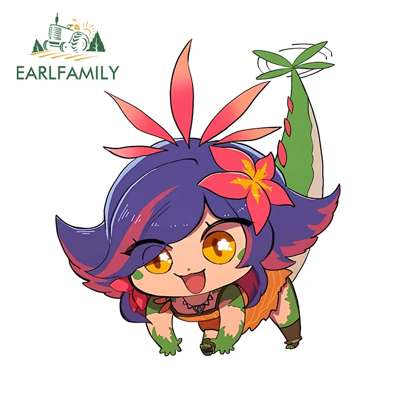 

EARLFAMILY 13cm × 11.7cm League Of Legends Neeko Kawaii Style Car Stickers Decor Lovely Waterproof Vinyl Car Door Protector