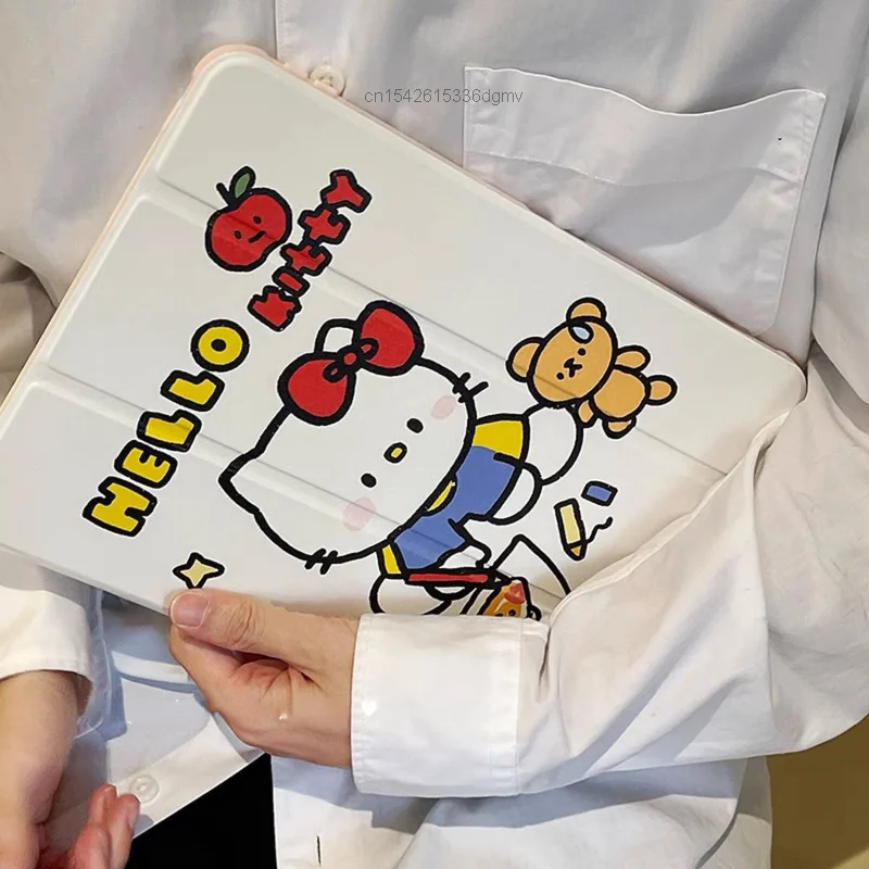 Imagem -04 - Sanrio Hello Kitty Bonito Anime Ipad Estojo para ar Case 2023 Ipad 10.2 Case Funda Ipad Pro 11 Case 2023 2023 Mini 10.5 Polegada