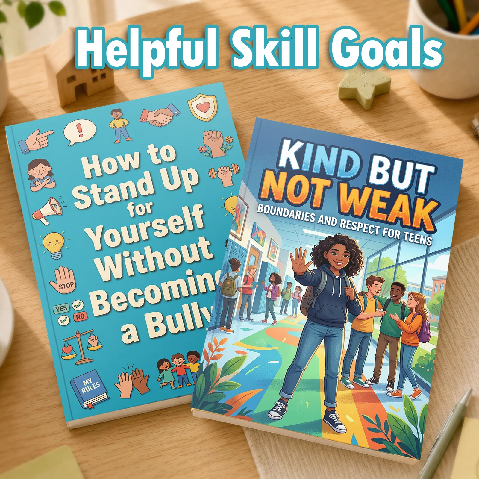 2-Book Teen Boundaries and Assertiveness Set, Kind But Not Weak and How to Stand Up for Yourself Without Becoming a Bully
