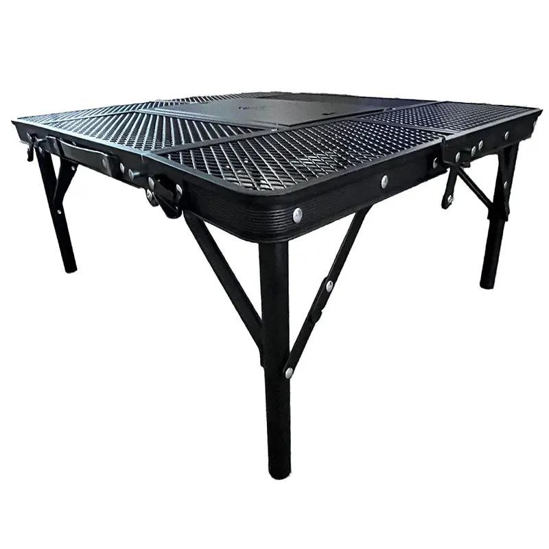 Outdoor table, mesh portable, folding table, picnic table, aluminum alloy, barbecue enclosure