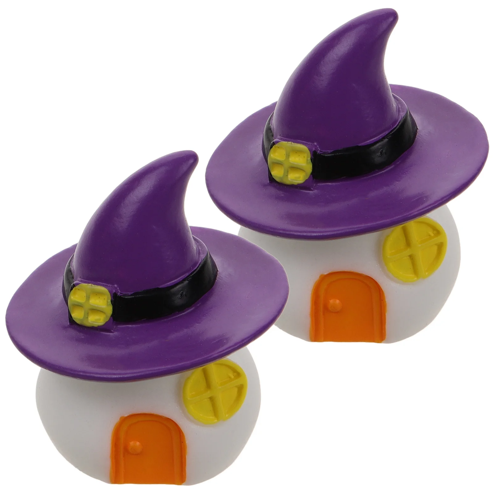

2pcs Miniature Halloween House Ornament Resin Pumpkin Lantern Decor For Terrarium Mini Garden Desktop Fairy Garden