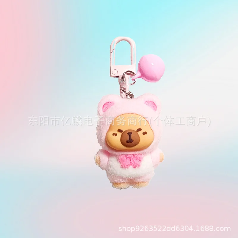 1PCSNew كابيبارا الكرتون لطيف الكرة المفاتيح قلادة الإبداعية العصرية لعبة دمية فتاة حقيبة ملحق المفاتيح