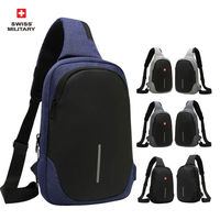 Men's Fashion Chest Bag Waterproof Anti Theft Crossbody Outdoor Casual Usb Solid Color Shoulder Bag Travel Sling Bolso Hombre