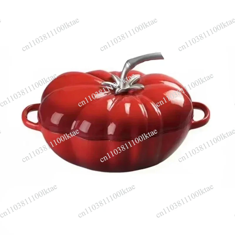 Kitchen Tomatoes Pumpkins Creative Design Cast Iron Enamel Pot with Lid Stew Meat Soup Oven Induction Cooker Gas Stove Universal
