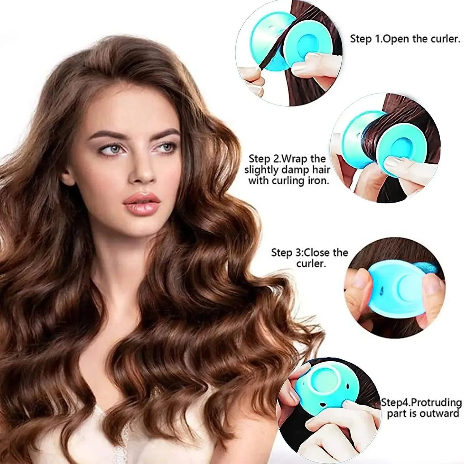 10 20pcs Soft Rubber Hair Curlers Silicone Heatless Hair Rollers Clips No Hurt Hair Rollers Hairdressing DIY Hair Styling Tools