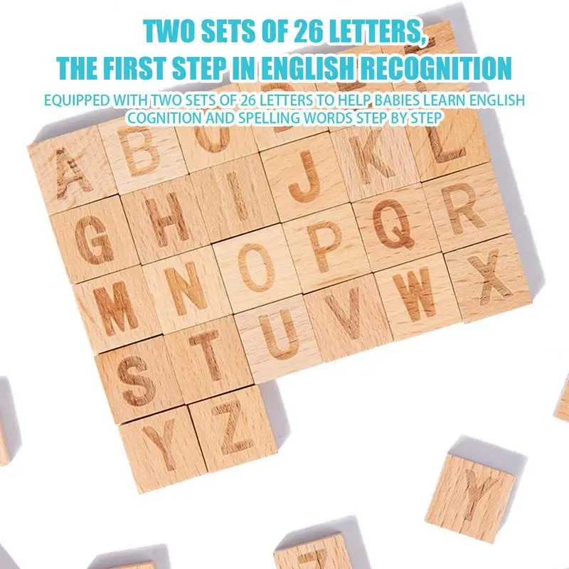 Children's Montessori toy Wooden Letters Block Cognitive Pairing Puzzle Learning Word Matching Puzzle Education Toys Battle Game