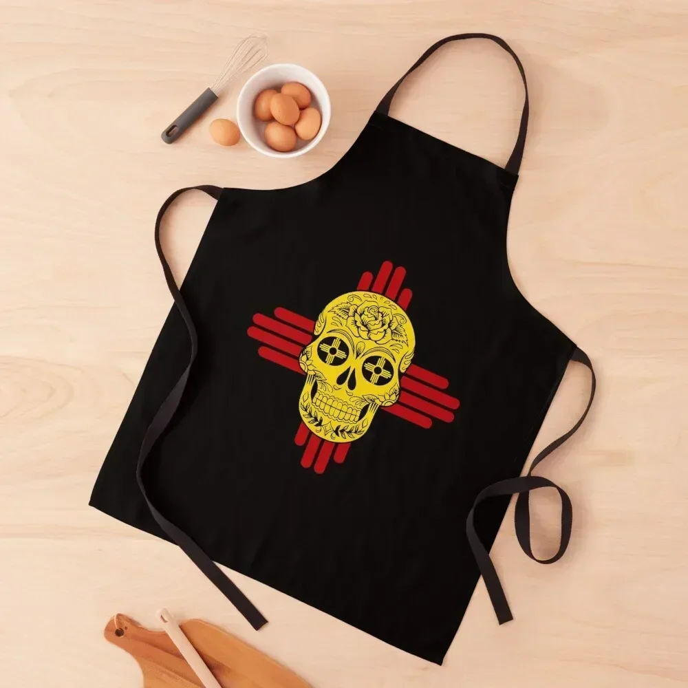 

Vintage New Mexico Halloween 2022 Apron man chef uniform Kitchen Things Christmas gift Ladies Apron