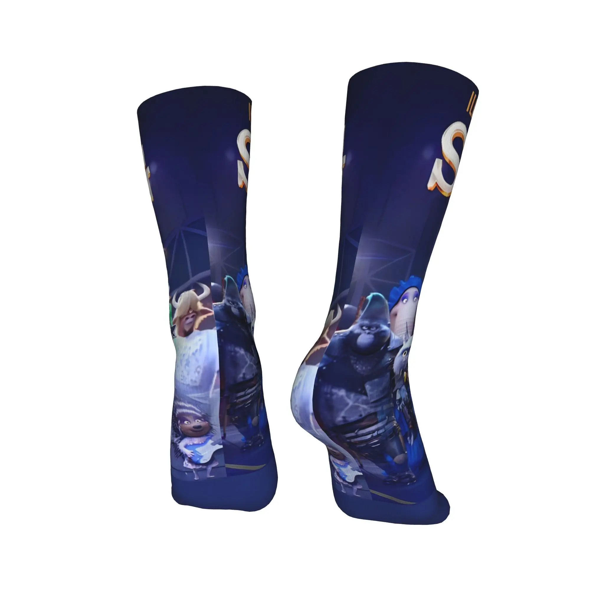 싱 2 영화 모든 캐릭터 스타킹 유니섹스 남성 양말 따뜻하고 부드러운 빈티지 양말 겨울 스케이트보드 미끄럼 방지 프린트 양말
