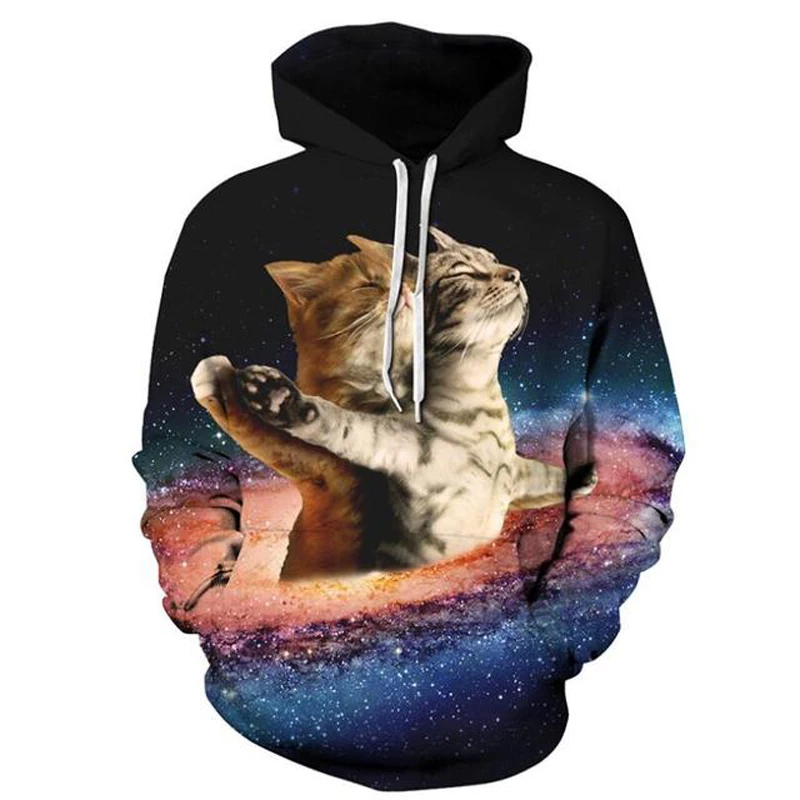 Cat Cute Galaxy Fashion Style 3D Printed Hoodies Unisex Pullovers Hoodie Casual Sweatshirts Street Top Tracksuit
