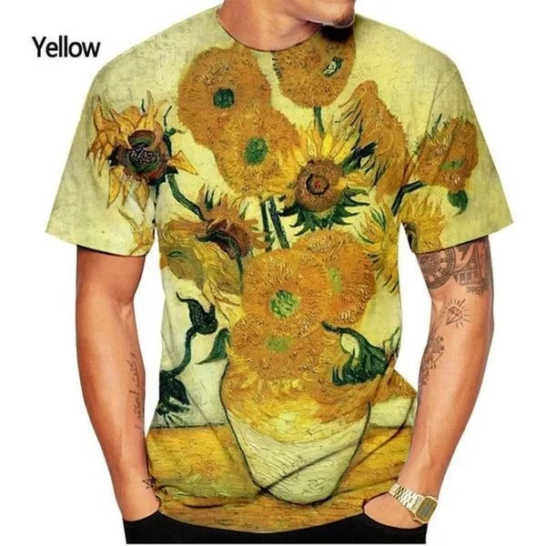 2024 Summer Vincent Van Gogh Art The Starry Night 3d Printed T-Shirt Men Women Causal Retro Short Sleeve Tee Tops Kids Clothing