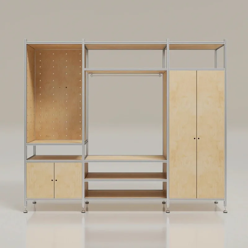 simple aluminum profile cabinet birch multi-layer board display rack hole board display rack