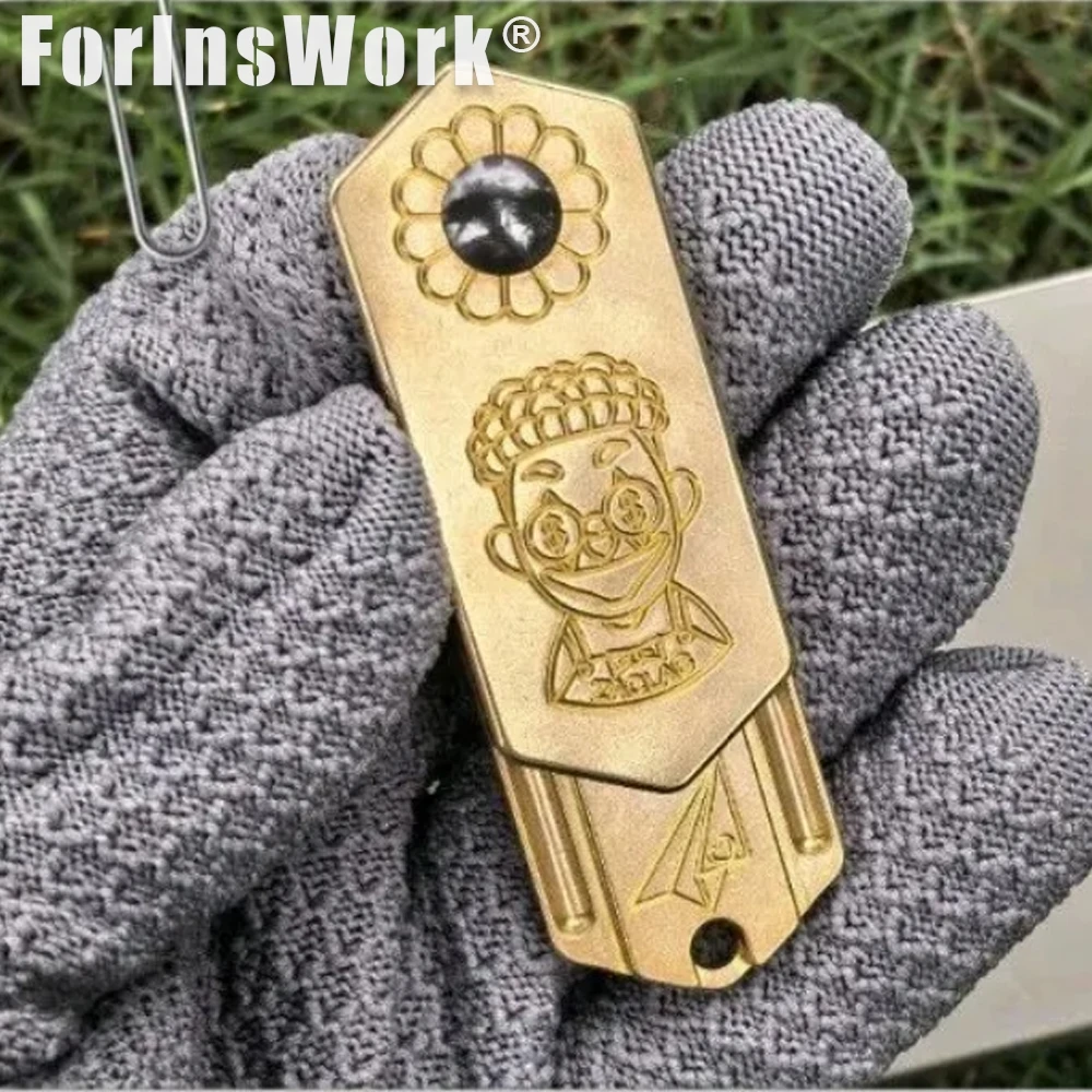 ZacLab Brass Small Airplane Mechanical Push Slider Stress Relief Toys Slide Fidget Toy Desk Toy