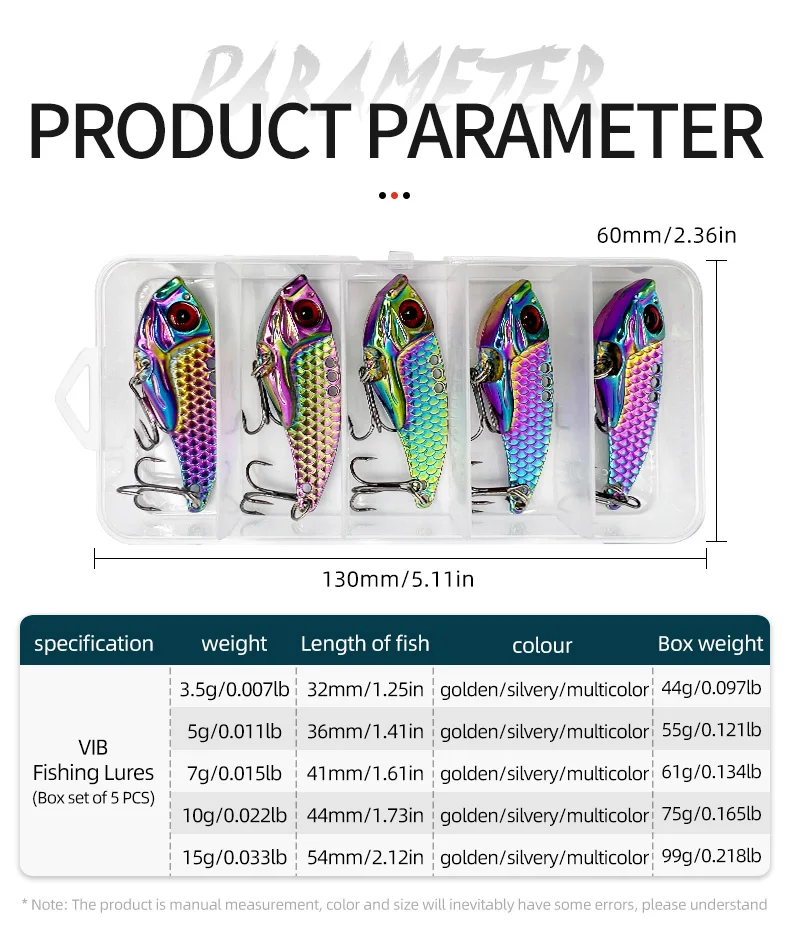 ShareShark Angelköder Blade Bait Metall-VIB-Köder für Barsch, Zander, Forelle – für Süß- und Salzwasserfischen, Metall-Hardbaits – Detail 2