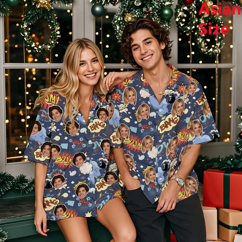 

Гавайские рубашки на пуговицах на заказ, женские рубашки с 3D принтом на пуговицах, рубашки с короткими рукавами, сделай сам, мужская и женская белая рубашка