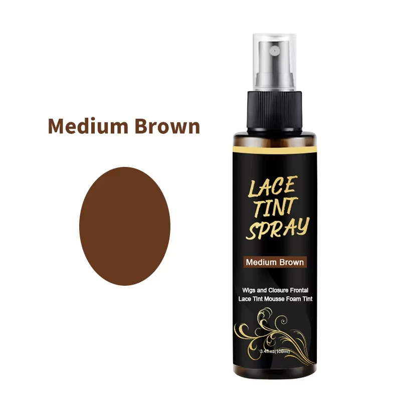 100 مل رذاذ لون الدانتيل للشعر المستعار، يحمل رذاذ الشعر الطبيعي الذي يعمل باللمس، رذاذ تذوب الدانتيل طويل الأمد، رذاذ لاصق سريع الجفاف