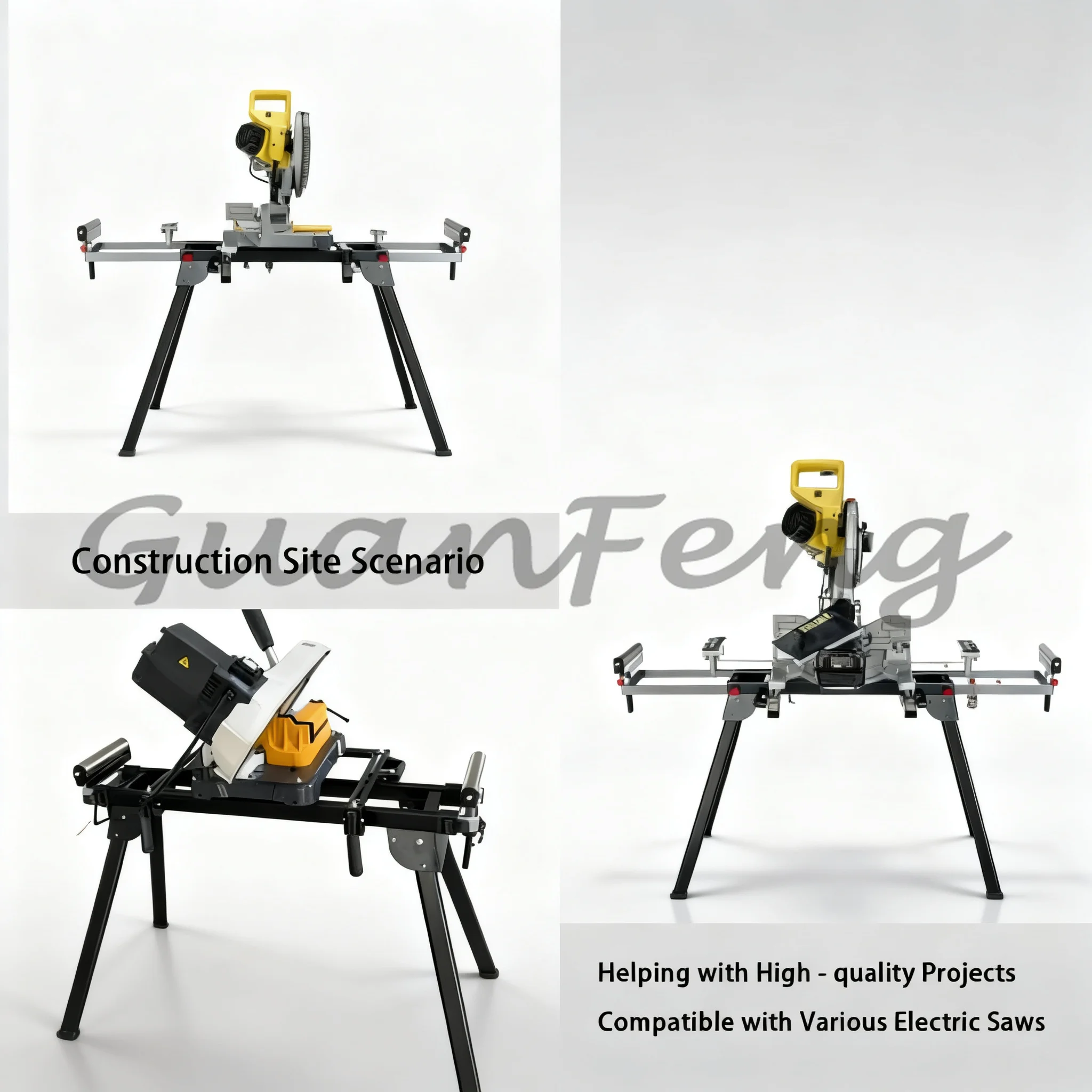 LP-OT Miter Saw Frame LP-OT, Maximum Slide Rail Support Frame, 200KG Load-bearing Iron Frame Saw Seat, Portable Compatible