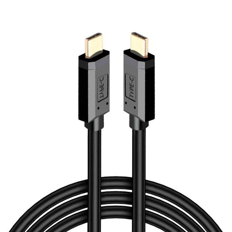 USB 3.1 Tipo-C macho para macho Dual Head cabo de dados, 90 graus, PD carregamento rápido, função completa, suporte de interface banhado a ouro, 4K60hz