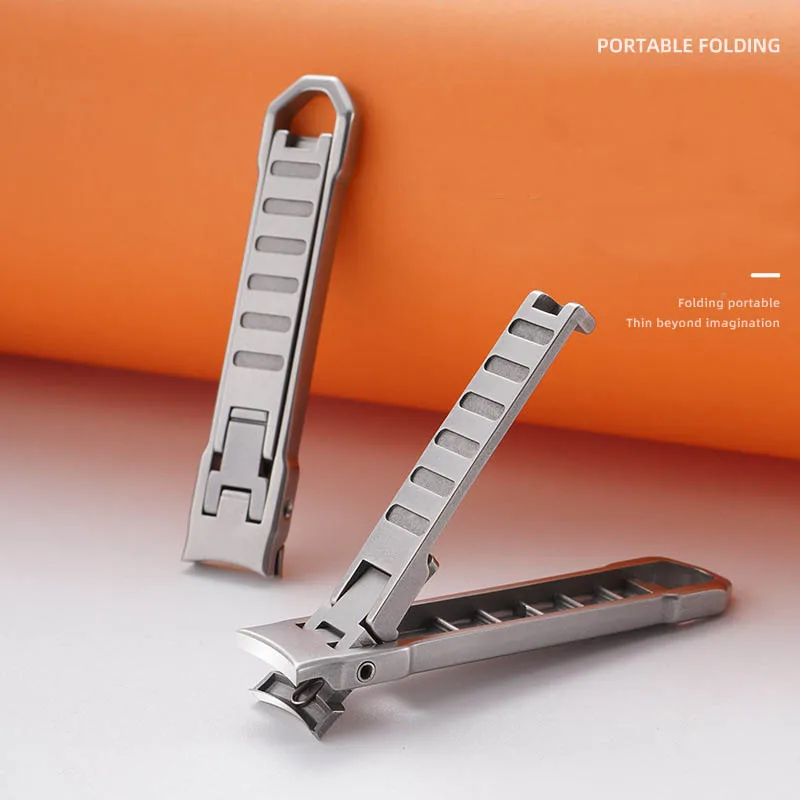 1PC Ultra-Thin Nail Clippers Collapsible Portable Travel Fingernail Keychain Nail Scissors Cutter Stainless Steel Manicure Tools