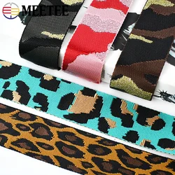2M 2'' 50mm Jacquard Nylon Webbing Leopard Camouflage Tape Strap for Bag To The Meter Cloth Sewing Bias Decoration Webbings Band