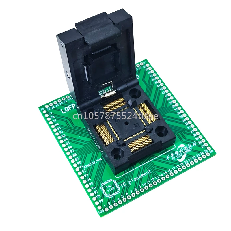 TQFP LQFP QFP100 Programming Seat SMT32 MCU Flip Cover Read and Write Programming Seat, Test Fixture