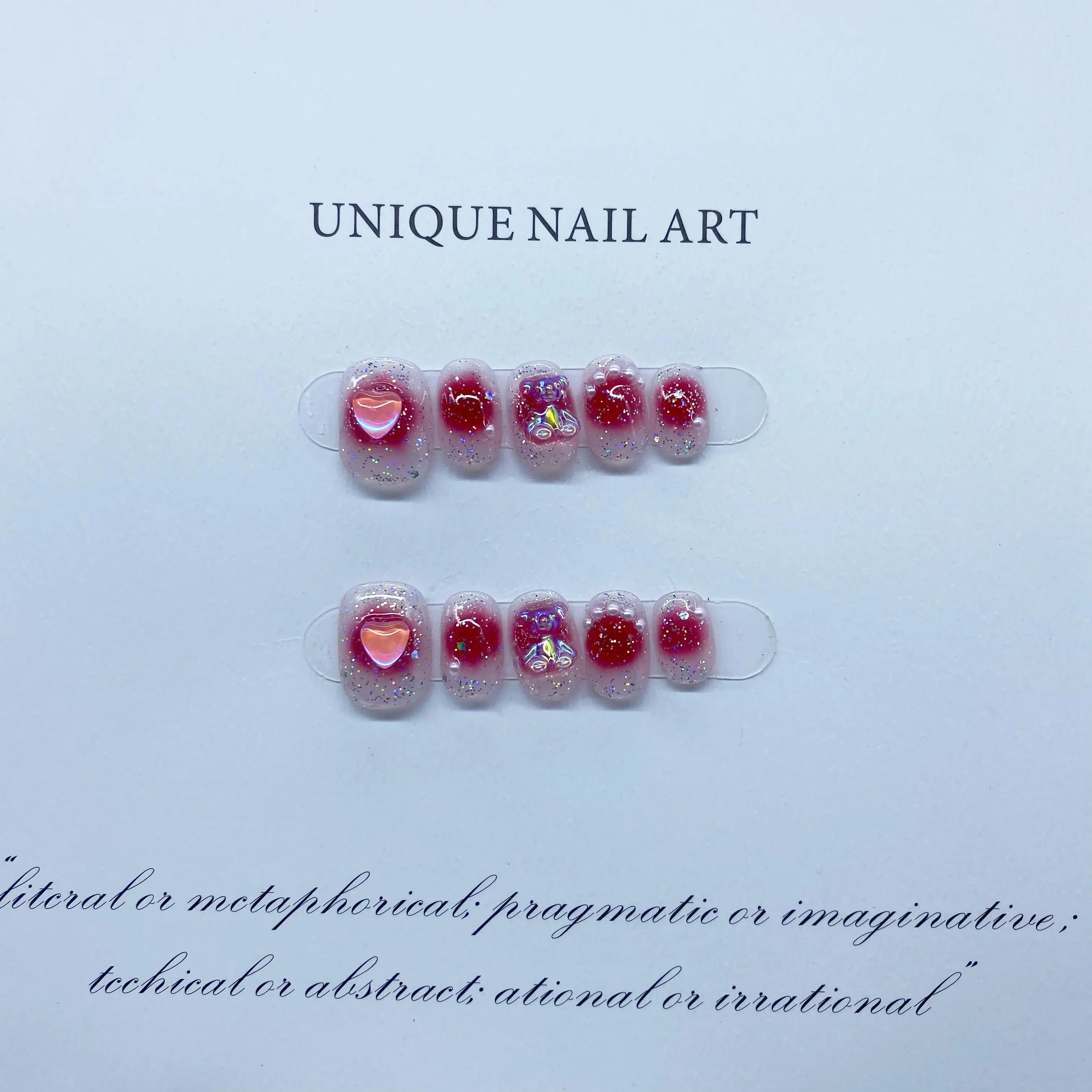 Hot-Selling Framboos Kauwgom Blush Gradiënt Gel Herbruikbare Hoogwaardige Elegante Witte Handgemaakte Druk Op Nagels.No.B021