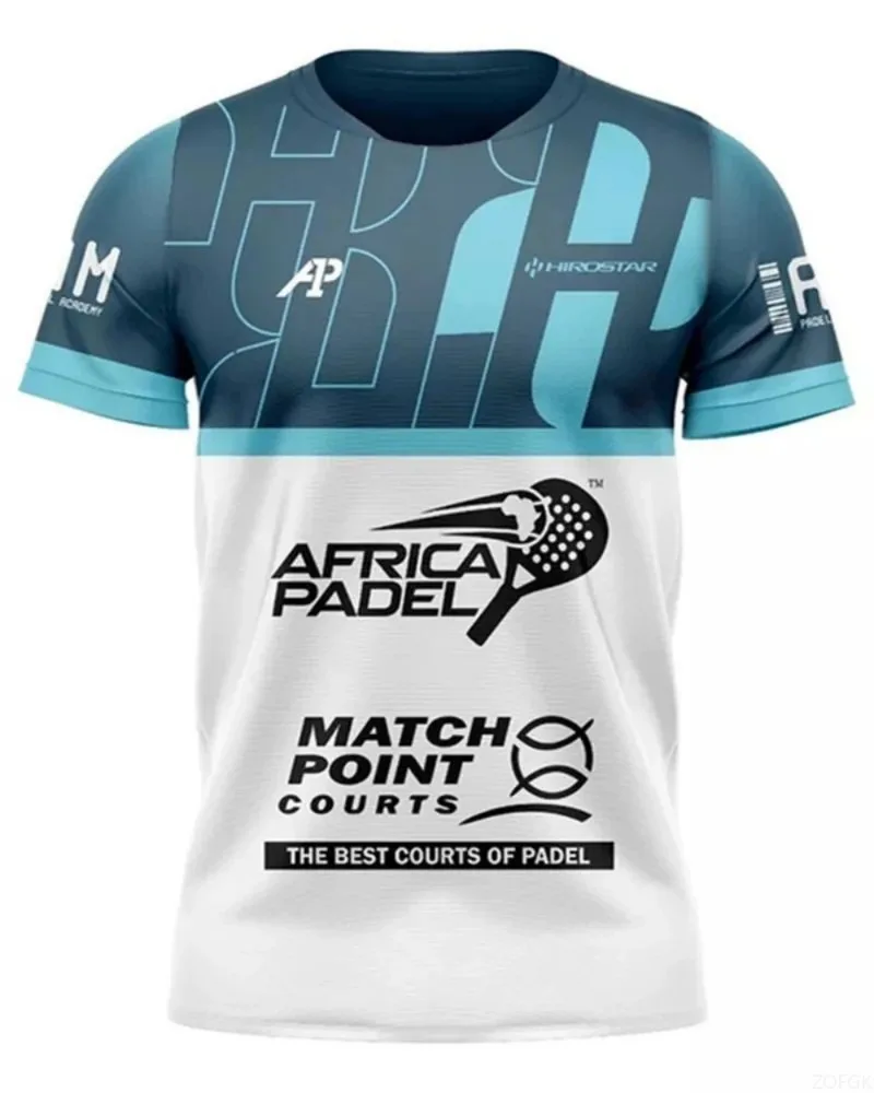 Men's Badminton Loose, Comfortable, Breathable Round Neck Short Sleeved T-shirt with Letter Printed Pattern Outdoor Casual Top