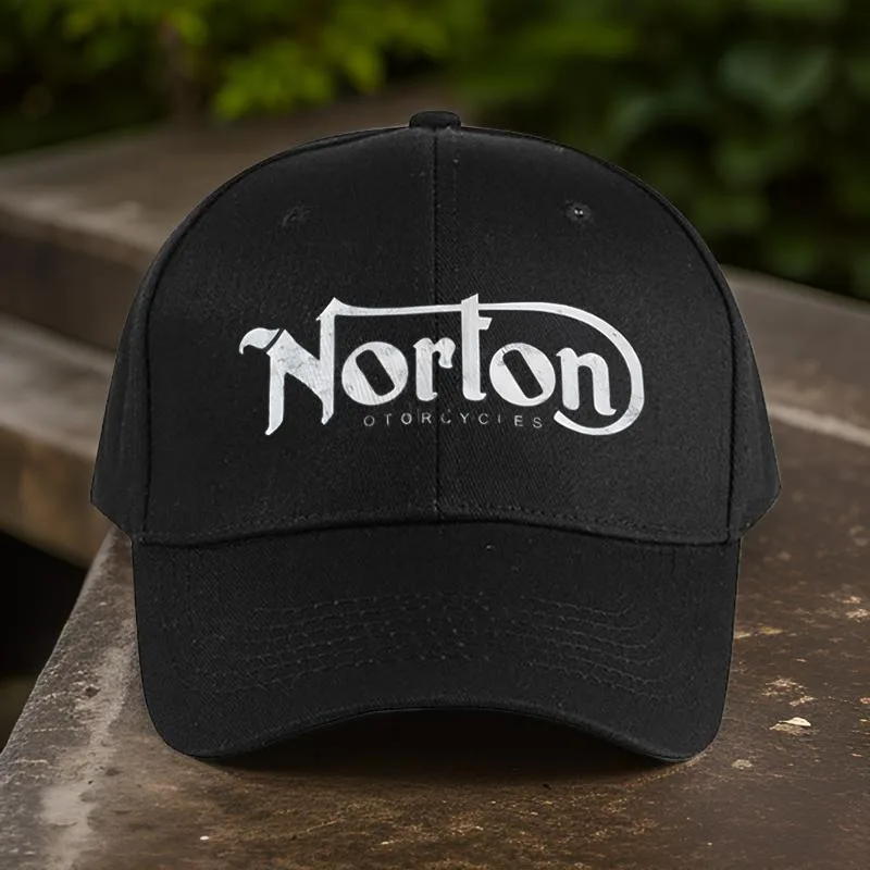 Norton Motorcycles Polyester Baseball Cap 100% Textile Woven Trucker Hat Hand Washable Adjustable Outdoor Sports Cap for Men