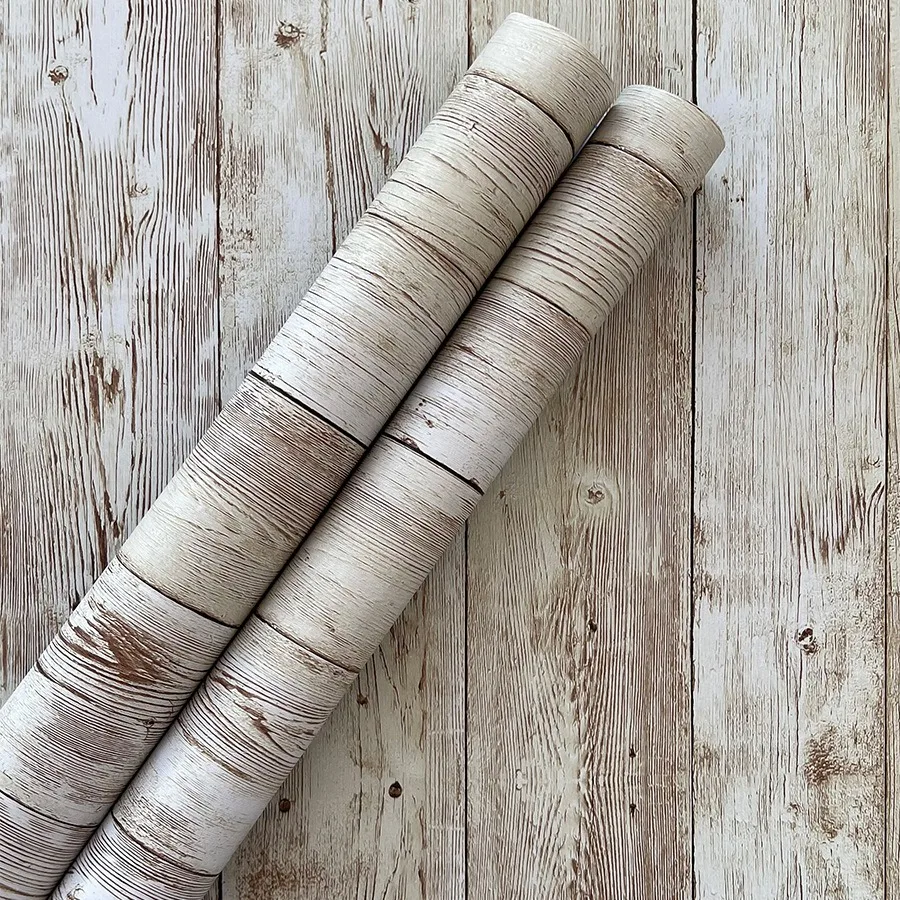 

Home Decor Vintage Papel Tapiz 3d Para Pared Imitation Wood Grain Waterproof PVC Self Adhesive Wall Paper Muebles Contact Paper