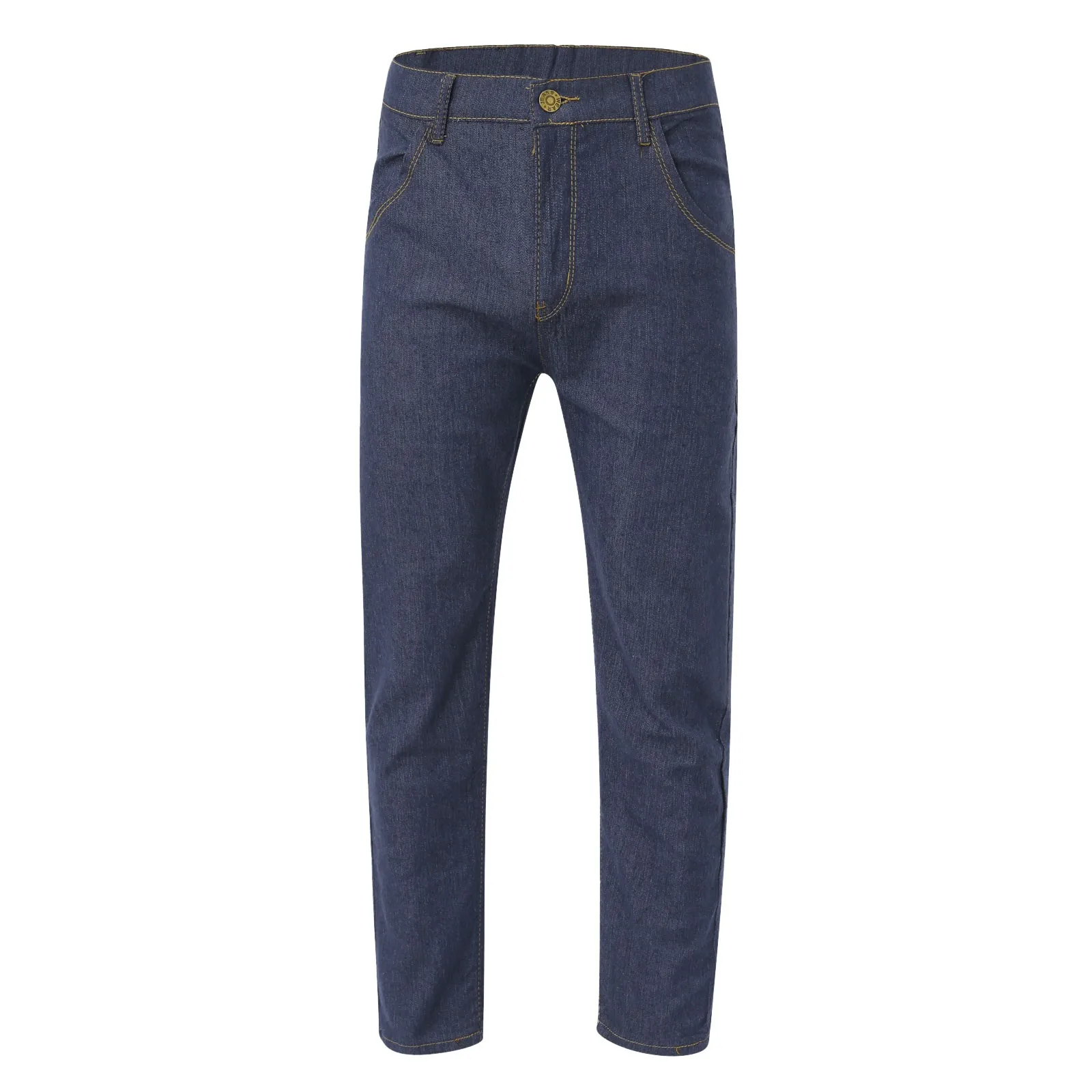 

2024 Spring And Autumn New Jeans Men's Fashion Slim Straight Leg Denim Pants Stretch Large Size Casual Solid Denim Trousers
