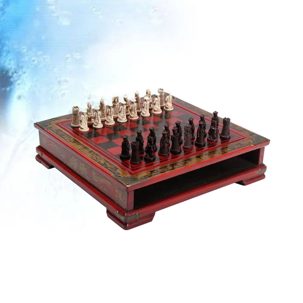 Archaize Soldiers Chess Wooden Chessboard for Kids Children Adults chess set chess set for kids terracotta warriors chess set