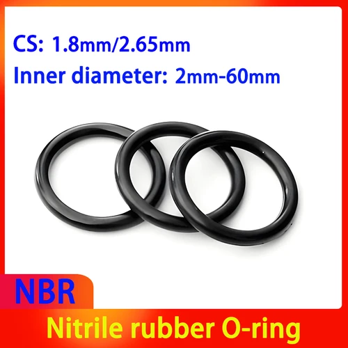 CS 1,8mm/2,65mm diámetro interior 2mm-60mm NBR caucho de nitrilo negro junta tórica sello de aceite junta resistente a la temperatura