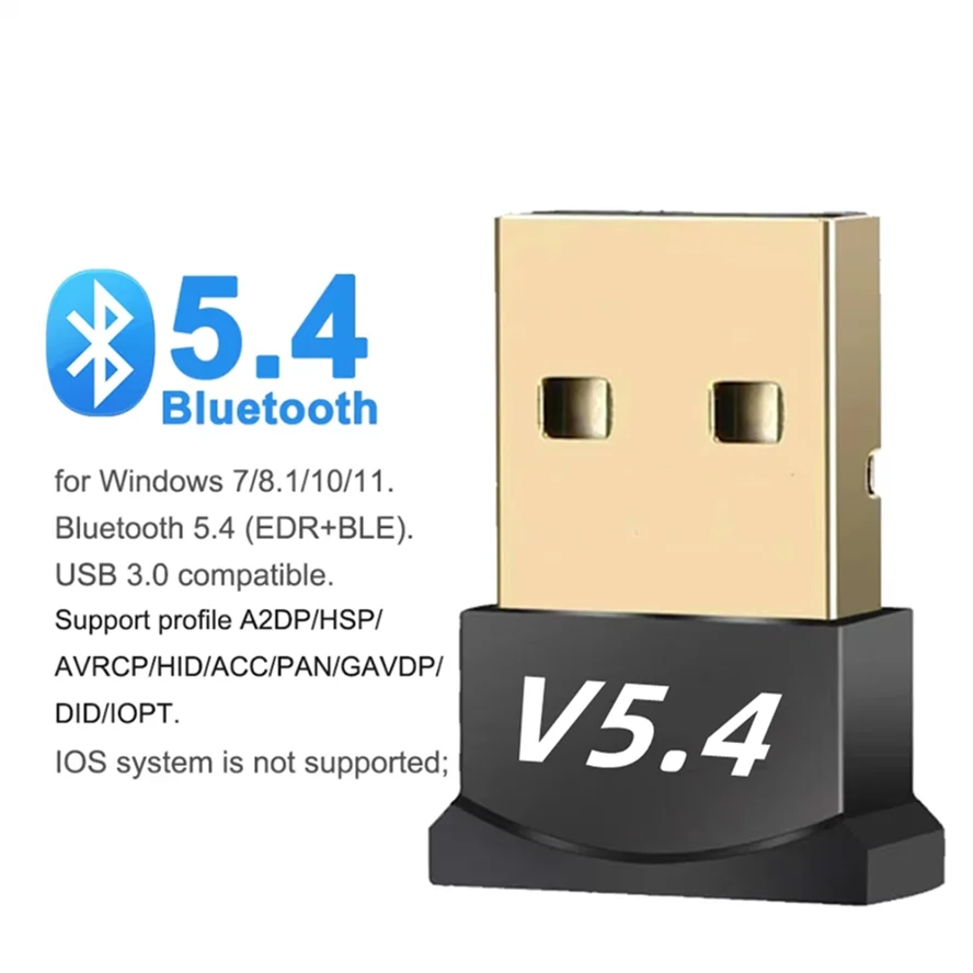 Bluetooth アダプタ USB Bluetooth 5.4 PC ドングル Adaptador ワイヤレスマウス Keyborad 音楽オーディオレシーバー USB トランスミッター