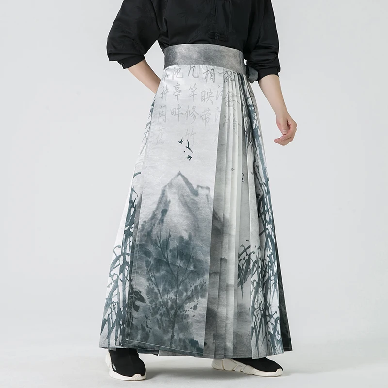 Retro Hanfu Horse Face Skirt Fashionable Men Women Traditional Chinese Hanfu Pleated Skirt Cover Chinese Traditional