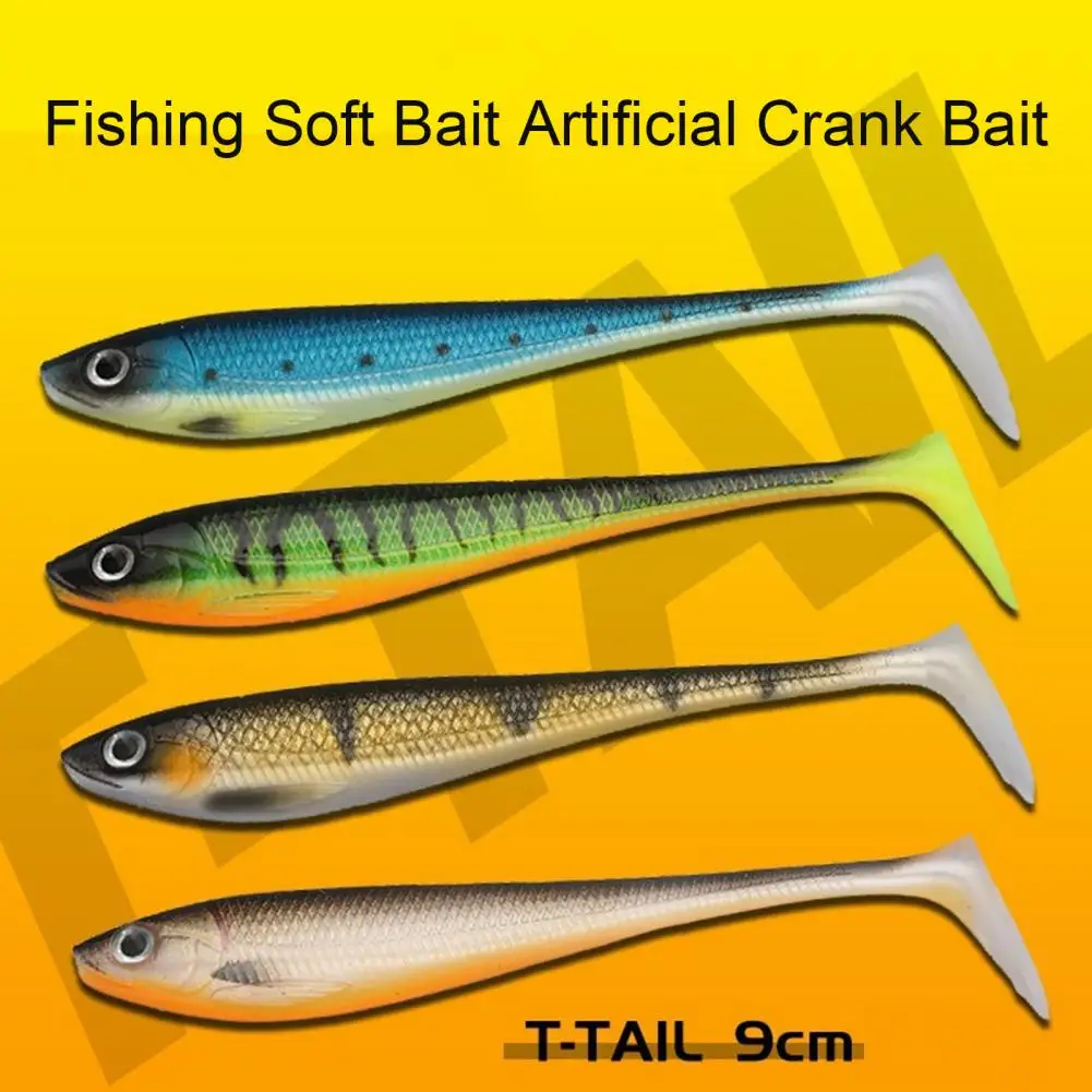 

Fishing Lure 5Pc Lightweight All-water Applicable Bright Color Road Bait T-tail Soft Lure Fishing Supplies