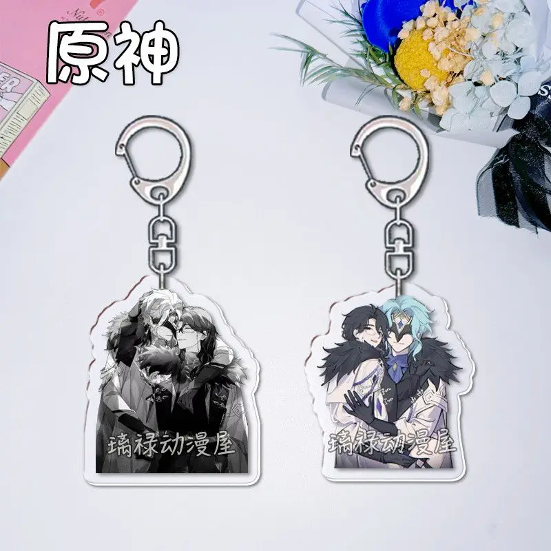 2pcs Genshin Impact  Keychains for Women Accessories Bag The Doctor Regrator Keyrings Jewelry Fans Gifts