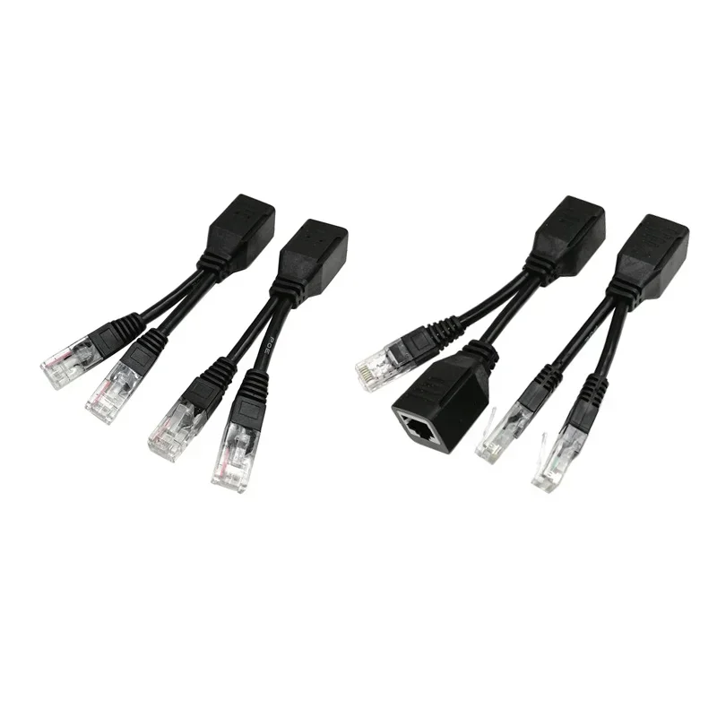 مجموعة كابل UPOE، كابل الطاقة السلبي، مجمع مقسم RJ45، موصلات كابل محول POE، 2 قطعة/1 زوج